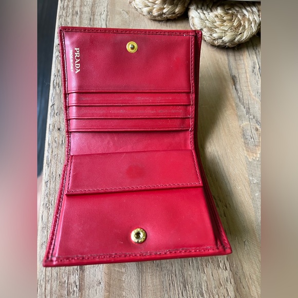 Prada Small Red Leather Wallet - Picture 5 of 6